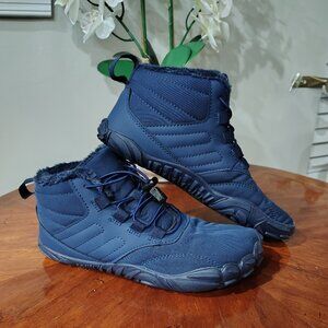 NWOT Barefoot Shoe - Wide Toe - Faux Fur Lining - Blue - Size 38